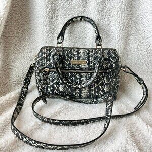 Cole Haan Leather bag Satchel or Crossbody  Snake  Embossed Cream & Black